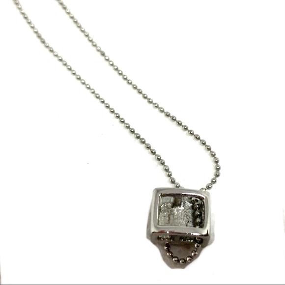 Silver Tone Ball Chain Pink Cross Slider Cube Pendant Necklace Very Sweet - Picture 6 of 7